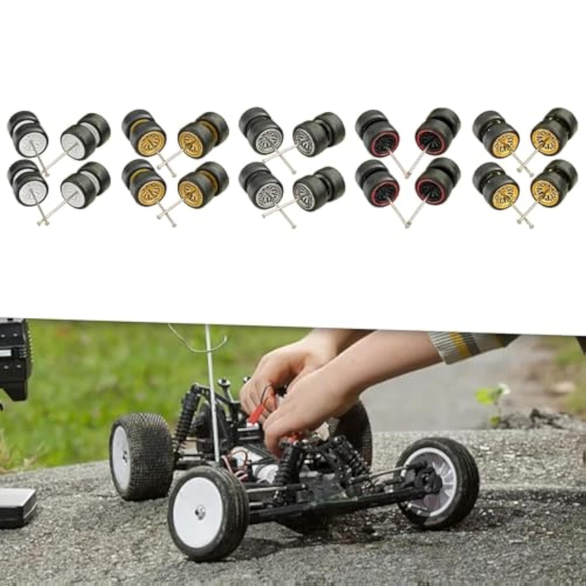 8X 1/64 Scale White Simulation Model Car Wheels